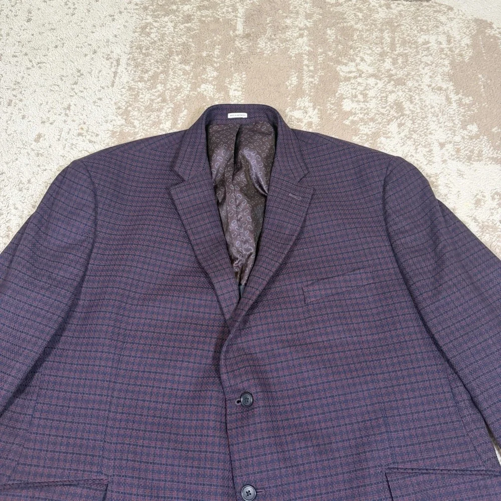 Joseph Abboud Blazer Mens 54R Check 2 Button Sports Coat Jacket Old Money